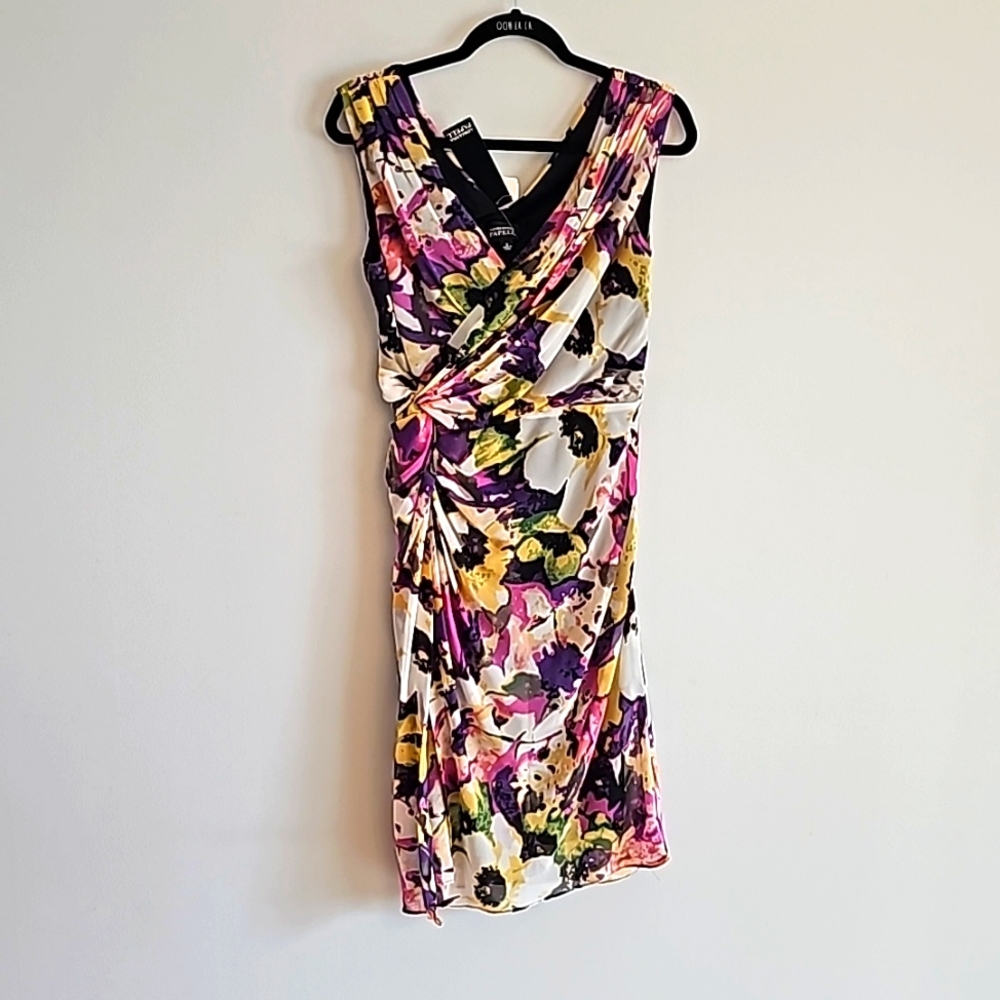 Adrianna Papell Floral Wrap Dress Sz10